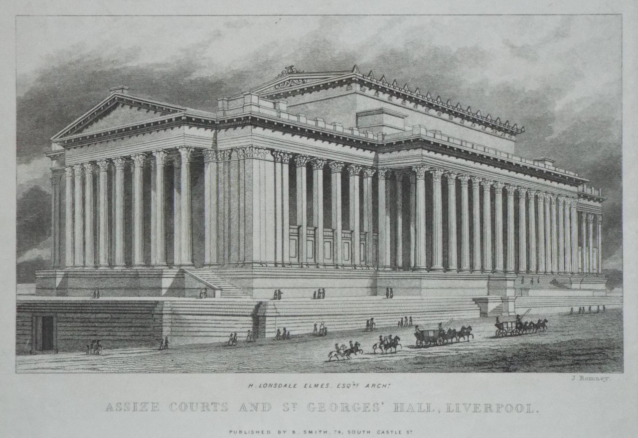 Print - Assize Courts and St. Georges' Hall, Liverpool. - Romney
